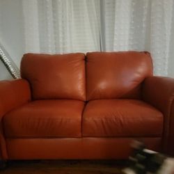 Leather Sofa And Loveseat (Like New)