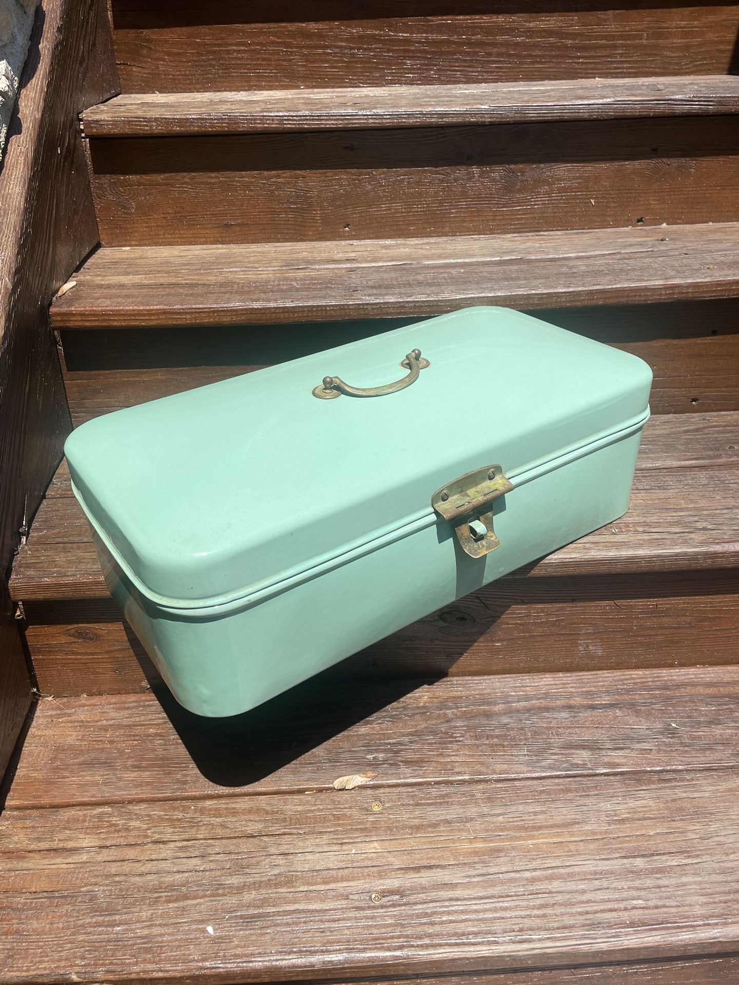 Antique Enamelware Breadbox—German.