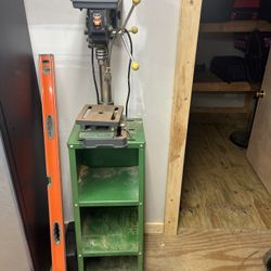 8 Inch Drill Press With Stand And Shelves
