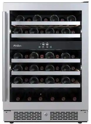 Avallon 24 Inch Wide 53 Bottle Capacity Single Zone Wine Cooler with Right Swing Door