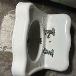 Antique Cast-Iron Bathroom Sink