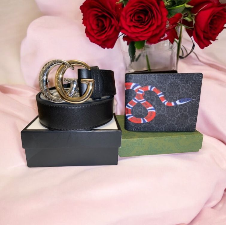 Valentines Day 2 Piece Wallet & Belt Gift Set