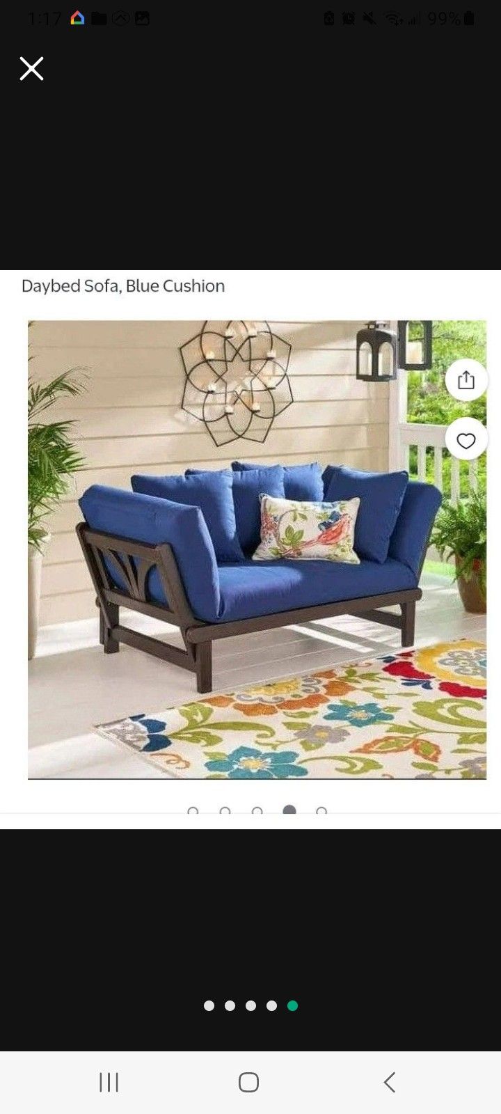 Blue Futon-sofa