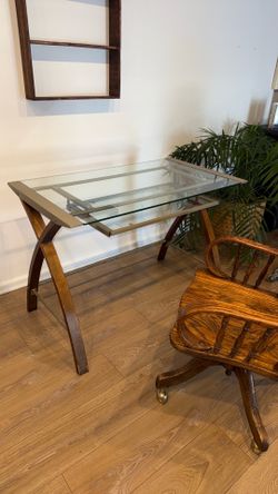 Glass top desk