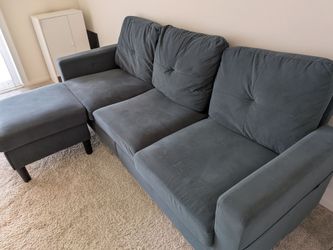 1 Year Old - Well-Maintained L-Shaped Storage Sectional Sofa - 76.4'' Upholstered Sofa Chaise - Smoke and Pet free