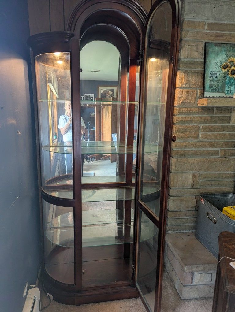 Sold Wood Cabinet For Collectables 