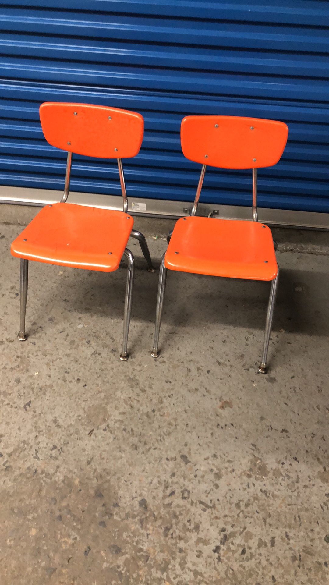 2 Plastic And Metal Kids chairs