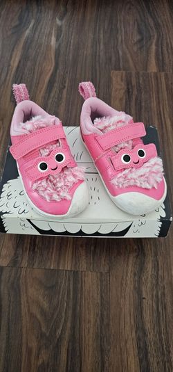 Pink Nike Shoes with Smiley Design Size 7 Toddler