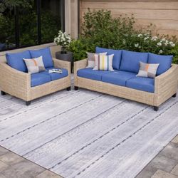 Wicker Patio Sofa Set