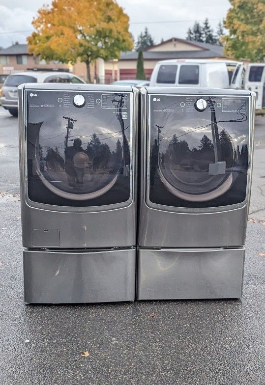 LG - SIGNATURE 5.8 Cu. Ft. High-Efficiency Smart Front Load Washer And 9.0 Cuft Electric Dryer. 30 Days Warranty.