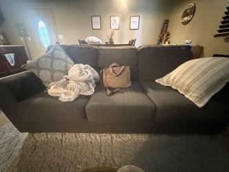 Gray Fabric 3-Seat Sofa with pull out bed