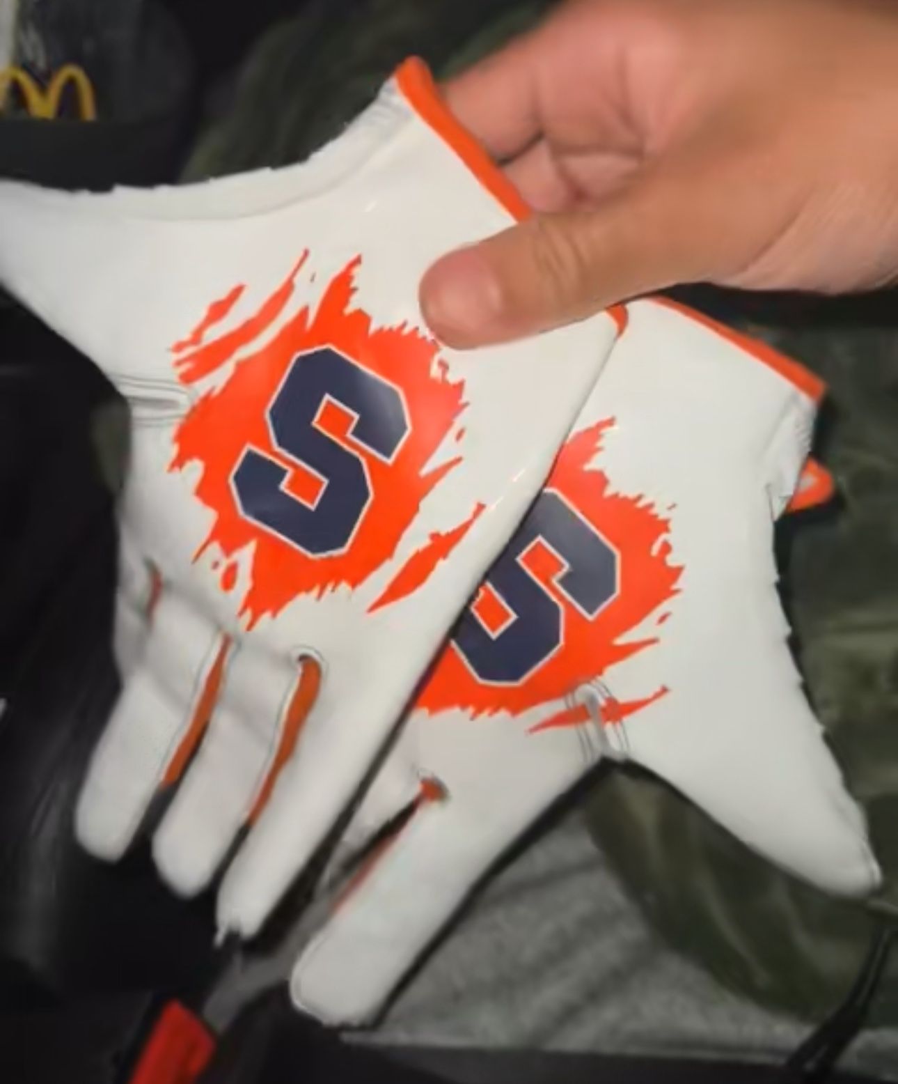 Custom Syracuse Football Gloves 