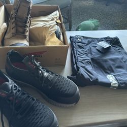 Combo Of 1 Pair Steel   Toe Snickers And Steel Toe Boot And 3 Cargo Pants 