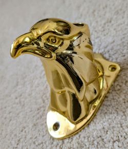 Heavy Duty Brass Flag Pole Holder & Vintage American flag