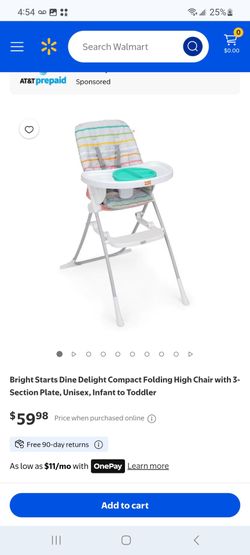 Bright Starts Dine Delight Compact Folding High Chair $45