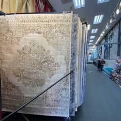 5x7 Area Rugs Carpet Rugs Persian Desgin Thick Colors Beige Gold  