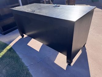 Black wood desk
