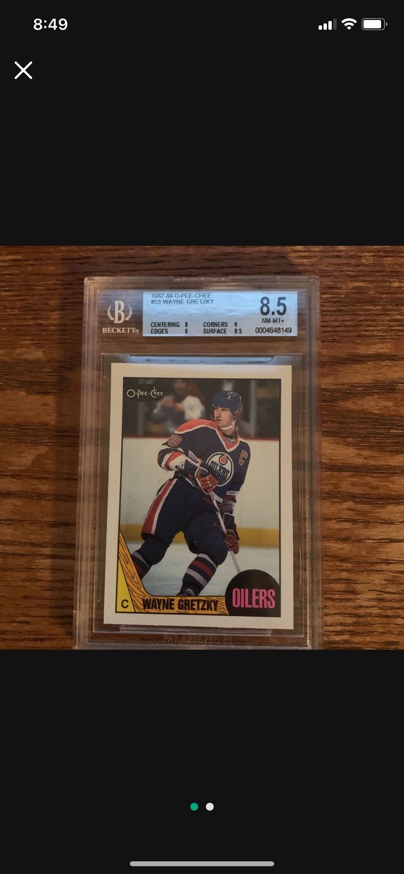 Wayne Gretzky Graded 8.5 Beckett