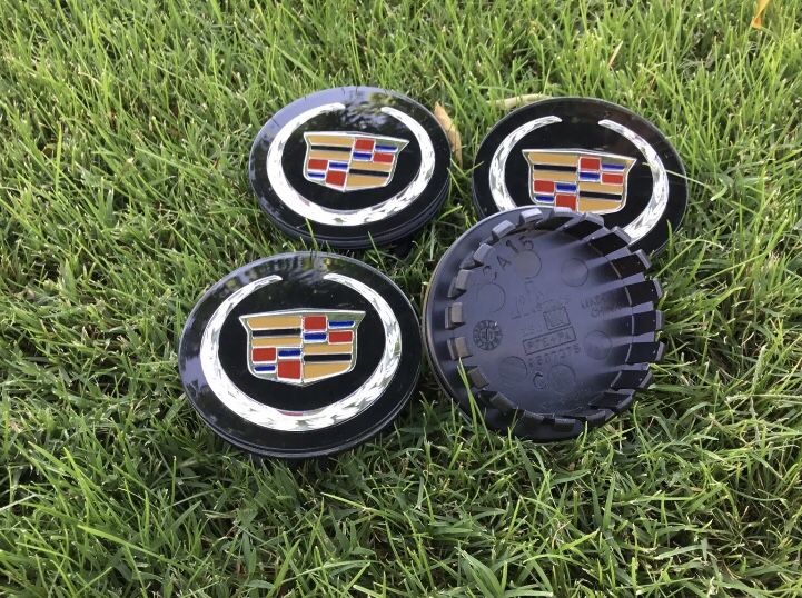 Set of 4 Black Cadillac Center Caps ATS CTS STS XTS CTSV 2.6" Wheel Rim Cap for Sale in