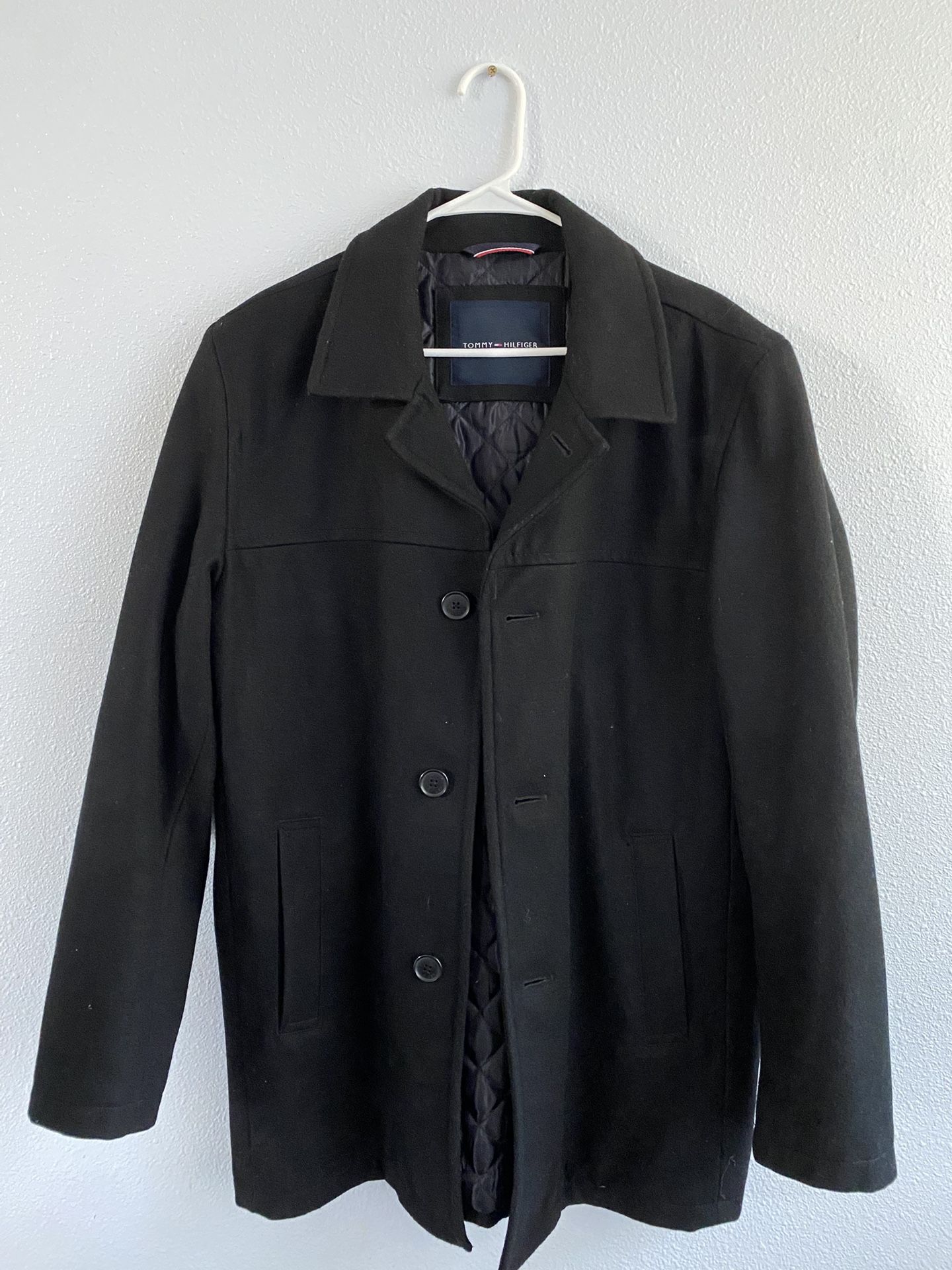 Tommy Hilfiger Men’s Woolblend Peacoat Jacket Black - Size L