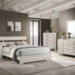 4 Pcs Queen Bedroom Set Beige Or Brown Color Available 