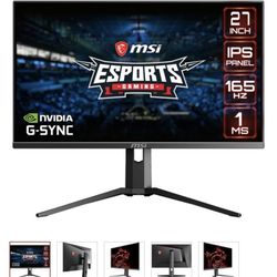 MSI 27" Gaming Monitor - Height Adjustable Stand, 165Hz IPS, USB Hub (MAG273R2)