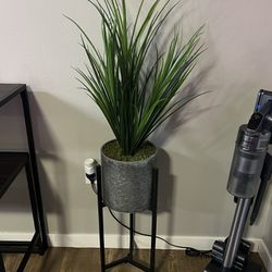Very Nice Artificial Plant And Metal Stand