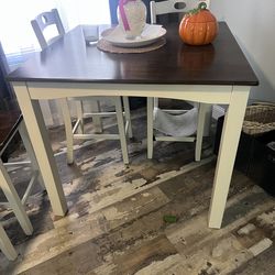 White /brown table