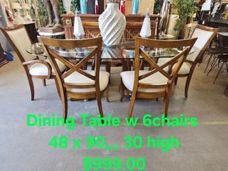 Dining dining table glass top with six chairs.We are located at 2811 East Bell road. Another Time Around Furniture.