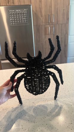 Black Woven Wire Spider Sculpture Decor
