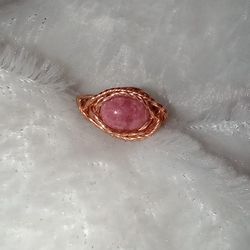Rhodochrosite Ring Size 6 Handwrapped 
