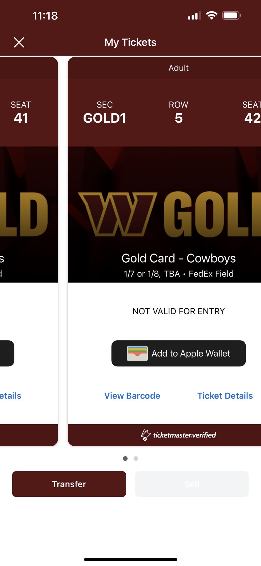 100 Level Commanders/Cowboys Tickets!!!