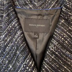 Banana Republic Jacket, Size 6, Black/Blue/White