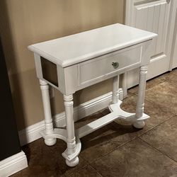 Solid Wood White Entry Table 
