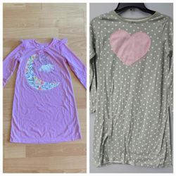 Pair Set of 2 carter's long sleeve girls Nightgown top shirt size 12 14 A cozy comfort sleepwear