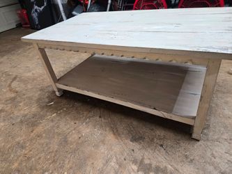 Rustic White Coffee Table 42 x 24 x 18 H for $25