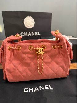 Chanel 25 Mini in Coral Pink Suede with Gold Hardware