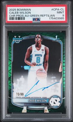 Caleb Wilson RC Autograph /99 Green Reptilian PSA