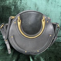 Chloe Pixie Bag Black Leather Gold Handle Crossbody Authentic