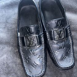 Black Patterned Louis Vuitton Loafers