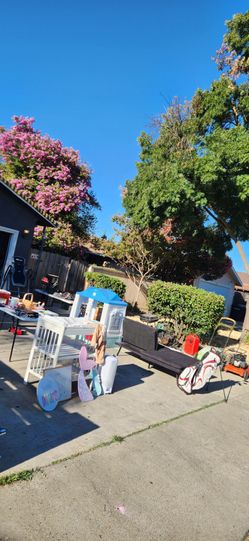 7/24 yards sale. Tools lawnmower  kids clothing...