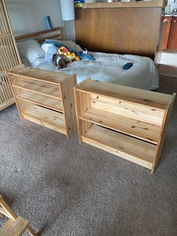 Two Wood Bookshelves