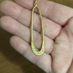 Argento Vivo Gold Oval Necklace with Sparkling Accents