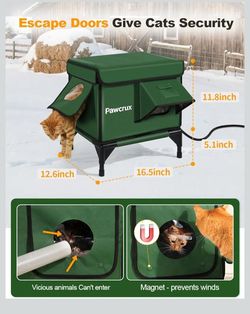 pawcrux Heated Cat house