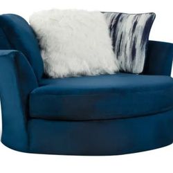 Groovy Navy Swivel Chair (Cushions Included)