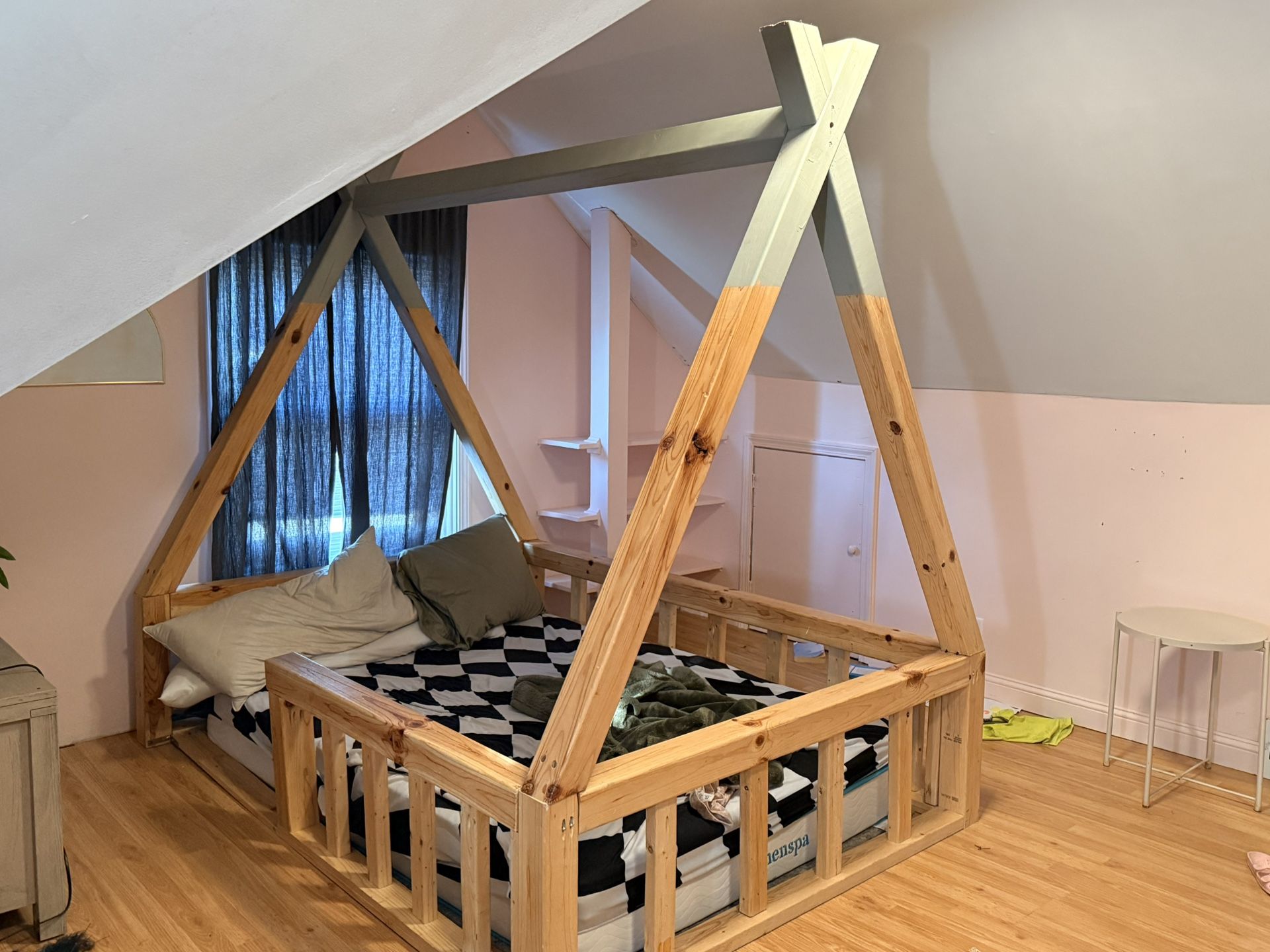 Montessori Wooden Tipi Bed ( Real Wood) 