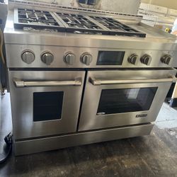Jenn Air 48”Wide All Gas Range Stove In Stainless Steel