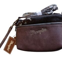 Wrangler Western Cowhide Crossbody Bags for Women Clutch Wristlet Purse