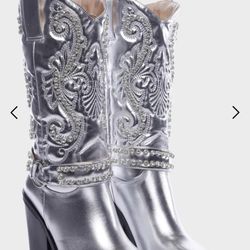 Simmi Silver Cowboy Boots (SOLD OUT ONLINE)