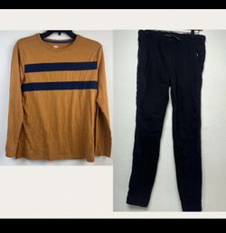 Outfit Arizona Boys Jogger Chino Pants 16 Black Drawstring Old Navy 14-16 Shirt